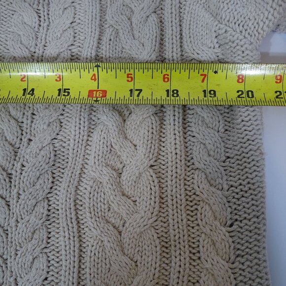Old Navy Cozy Crewneck Cable Knit Sweater Women Size XL Soy Latte Beige Long Slv - Picture 6 of 8